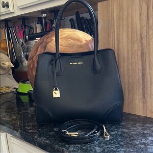 Michael Kors Black Leather Tote Bag